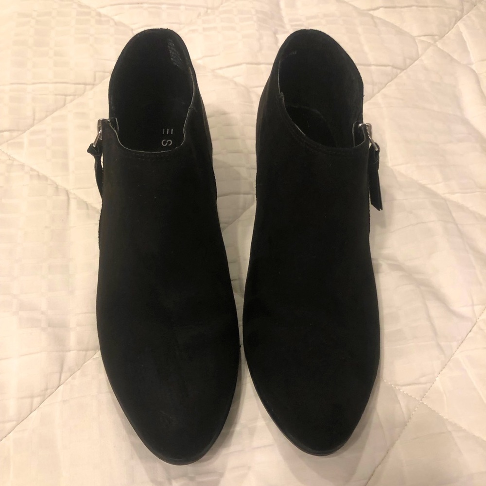 Esprit Black Suede Side Zip Ladies Ankle Boots
